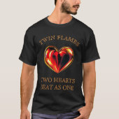 Twin Flames Two Hearts Beat As One Love Valentine T-shirt (Voorkant)