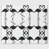 Twin Flamingo Black Pattern Wrapping Paper Cadeaupapier (Vlak)