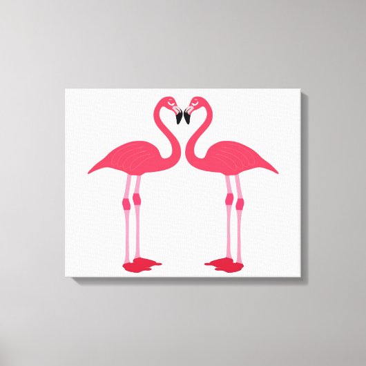 Twin Flamingos Canvas Afdruk (Voorkant)