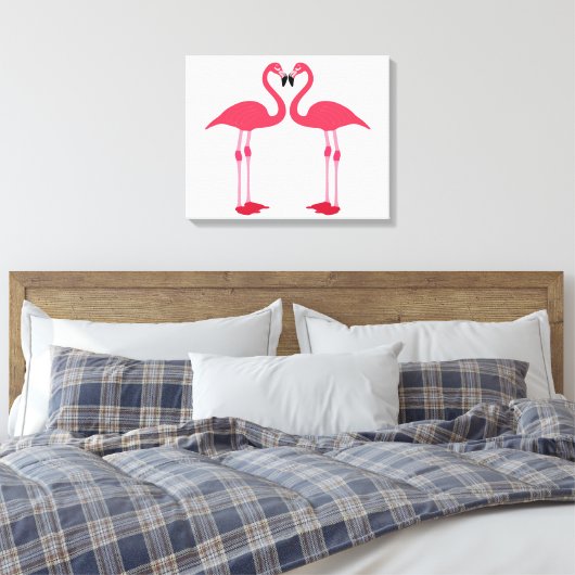 Twin Flamingos Canvas Afdruk (Insitu (Slaapkamer))