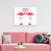 Twin Flamingos Canvas Afdruk (Insitu (Woonkamer))