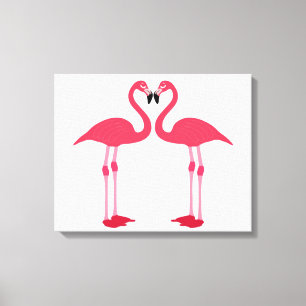Twin Flamingos Canvas Afdruk