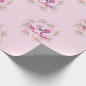 Twin Flamingo's in roze Cadeaupapier (Hoek)
