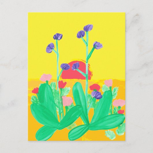 Twin Flowers en Sunset Briefkaart (Voorkant)