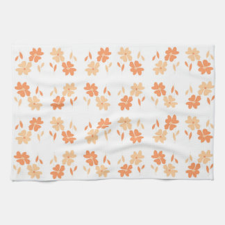 Twin Flowers tea towel - peach Theedoek