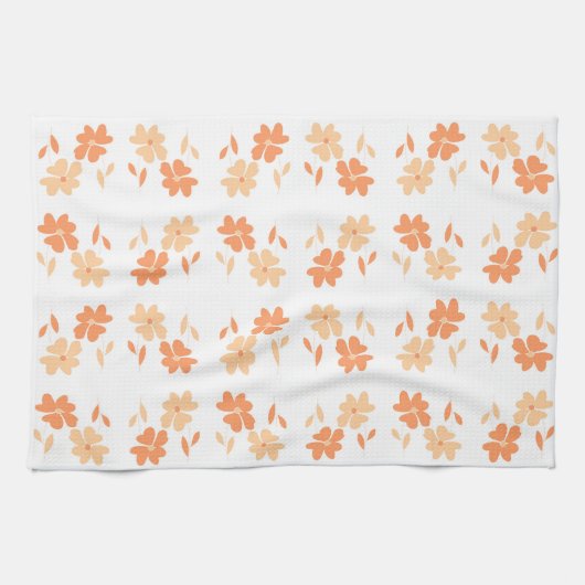 Twin Flowers tea towel - peach Theedoek (Horizontaal)