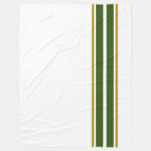 Twin Forest Groene Bodem Racing Stripes op Wit Fleece Deken (Voorkant)