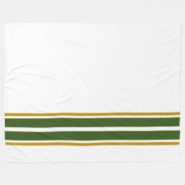 Twin Forest Groene Bodem Racing Stripes op Wit Fleece Deken