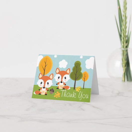 TWIN FOX IN LUIERS BABY SHOWER BEDANKT (Voorkant)