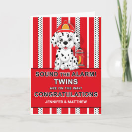 Twin Gefeliciteerd Dalmatian Puppy Firehouse Kaart