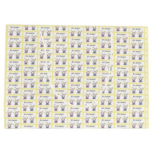 Twin Gift Wrap, Gepersonaliseerd voor meisje & jon Groot Cadeauzakje (Achterkant)