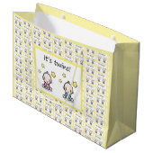 Twin Gift Wrap, Gepersonaliseerd voor meisje & jon Groot Cadeauzakje (Voorkant Gekanteld)