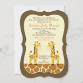 Twin Giraffe Baby shower Invitation Die Cut Kaart (Voorkant)