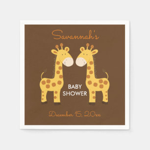 Twin Giraffe Baby shower Napkin Servetten