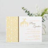 Twin Giraffe Baby shower Uitnodiging (Staand voorkant)