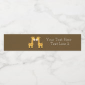 Twin Giraffes Aangepaste waterflesetiketten Twin B Waterfles Etiket (Enkel label)