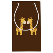 Twin Giraffes Twins Baby shower Custom Gift Bag Klein Cadeauzakje (Achterkant)