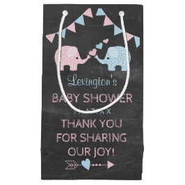 Twin Girl and Boy Elephants Baby shower Dank je we Klein Cadeauzakje