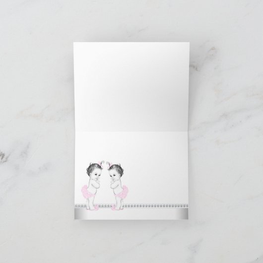 Twin Girl Baby shower Bedankt (Binnen)