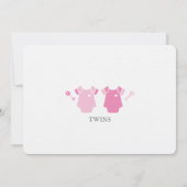 Twin Girl Baby shower Invitation Kaart (Achterkant)