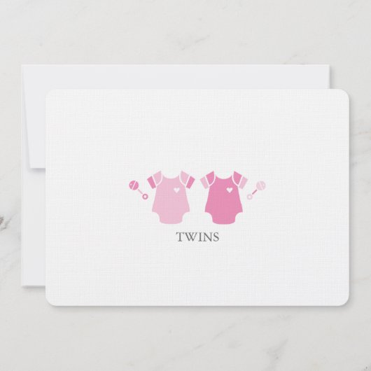 Twin Girl Baby shower Invitation Kaart (Achterkant)