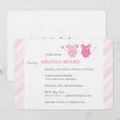 Twin Girl Baby shower Invitation Kaart (Voorkant / Achterkant)