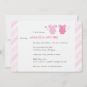 Twin Girl Baby shower Invitation Kaart (Voorkant)