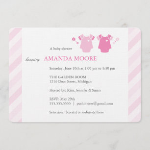 Twin Girl Baby shower Invitation Kaart