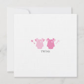 Twin Girl Baby shower Kaart (Achterkant)