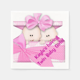 Twin Girl Baby shower Papieren servetten