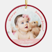 Twin Girl Boy Foto Godmoeder eerste kerstBaby Keramisch Ornament (Voorkant)