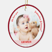 Twin Girl Boy Foto Godmoeder eerste kerstBaby Keramisch Ornament (Links)