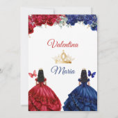 Twin Girl Dress Quinceañera 15 Anos Bloemen Goud Kaart (Achterkant)