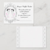 Twin Girl Luier Raffle Tickets Informatiekaartje (Voorkant / Achterkant)