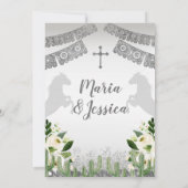 Twin Girl Mexican Silver Baptism en Birthday Kaart (Achterkant)