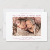 Twin Girl Photo Birth Aankondiging (Voorkant)