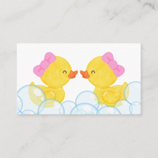 Twin Girl Rubber Duck Books for Baby Insert Cards Informatiekaartje (Achterkant)