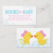 Twin Girl Rubber Duck Books for Baby Insert Cards Informatiekaartje (Voorkant / Achterkant)