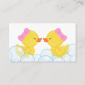 Twin Girl Rubber Duck Diaper Raffle Insert Cards Informatiekaartje (Achterkant)