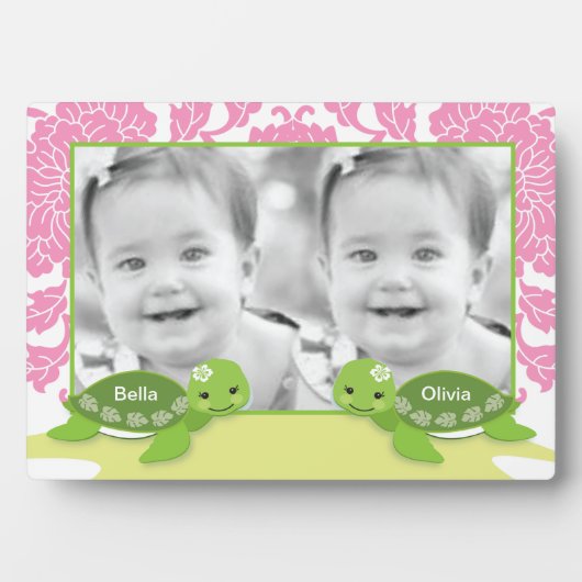 Twin Girl Turtles Photo Plaque Fotoplaat (voorkant)