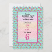 Twin Girls 6e verjaardag Kaart (Voorkant)