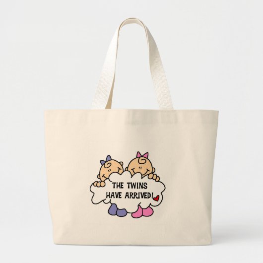 Twin Girls aangekomen Grote Tote Bag (Voorkant)