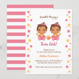 Twin Girls Baby shower 2 Kaart