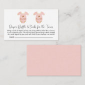 Twin Girls Baby shower Diaper Raffle Book for Baby Informatiekaartje (Voorkant / Achterkant)