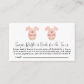 Twin Girls Baby shower Diaper Raffle Book for Baby Informatiekaartje (Voorkant)