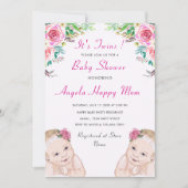 Twin Girls Baby shower Invitation (Voorkant)