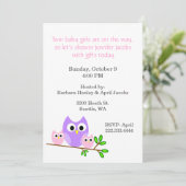 Twin Girls Baby shower Invitation Kaart (Staand voorkant)