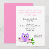 Twin Girls Baby shower Invitation Kaart (Voorkant / Achterkant)