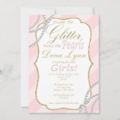 Twin Girls Baby shower Invitation Kaart (Voorkant)