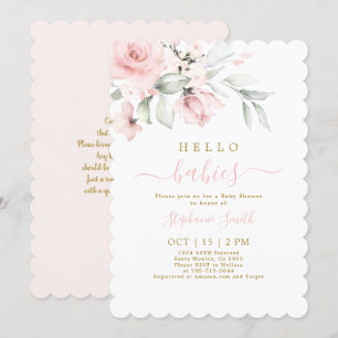 Twin Girls Baby shower Invitation Kaart